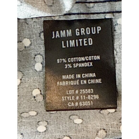 Julian & Mark Geo Dot Long Sleeve Button Front Shirt Gray Black Size L NWT - Picture 8 of 10